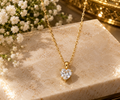 Classic Solitaire Zircon Pendant Necklace – Elegant Gold Chain for Women