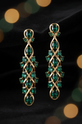 Green Zircon Long Drop Earrings – Luxury Statement Jewelry for Women